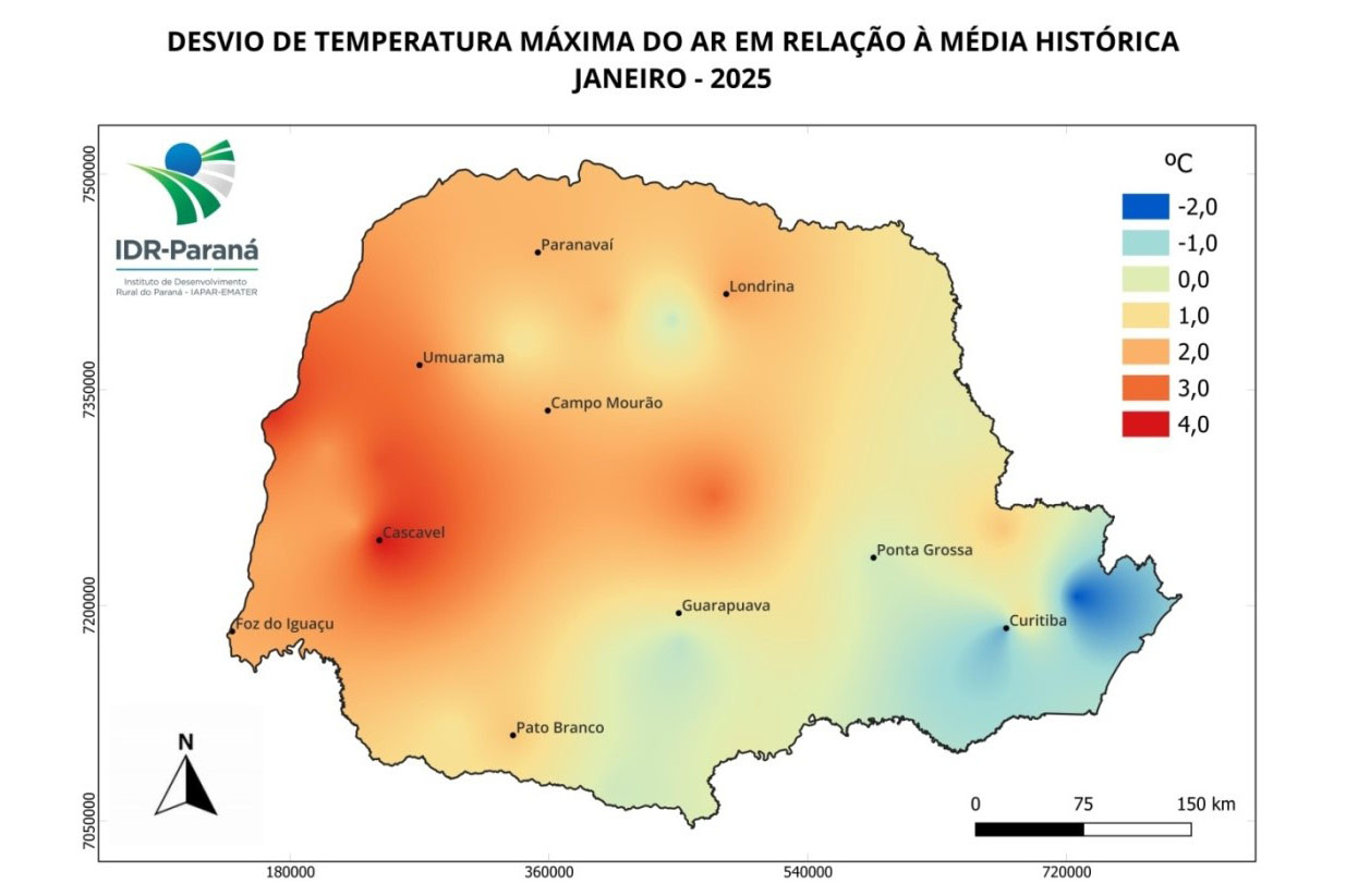 Boletim agrometeorológico de janeiro aponta que chuvas retornam ao Paraná após início de ano seco