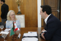 O governador Carlos Massa Ratinho Junior  recebe  nesta quarta-feira (30), no Palácio Iguaçu, Embaixadora do Canadá no Brasil, Jennifer May -  Curitiba, 30/03/2022