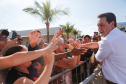 O governador Carlos Massa Ratinho Junior visitou neste sábado (9), ao lado do presidente da República, Jair Bolsonaro, o Santuário de São Miguel Arcanjo, em Bandeirantes, na Região Norte. - Bandeirantes, 09/04/2022