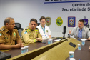 Reunião do gabinete de crise no Centro de Operações Cidade da Polícia