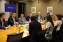 O governador Carlos Massa Ratinho Junior se reuniu nesta sexta-feira (12) com representantes do Banco Mundial nos Estados Unidos -12 05-2023