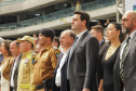 Curitiba, 12 de setembro de 2023 - O governador Carlos Massa Ratinho Jr. participa da formatura de soldados da Polícia Militar do Paraná na Ligga Arena.