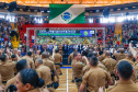 Governador Carlos Massa Ratinho Junior participa da cerimônia que marca a conclusão do treinamento dos novos policiais militares.