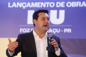 O governador Carlos Massa Ratinho Junior participou nesta terça-feira (19) do evento de início das obras de ampliação do Aeroporto Internacional de Foz do Iguaçu – Cataratas, no Oeste