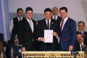 Governador Carlos Massa Ratinho Júnior dá posse ao secretario da Infraestrutura e Logística, Sandro Alex.   Curitiba, 01/01/2019  -  Foto: José Fernando Ogura/ANPr