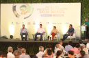 O governador Carlos Massa Ratinho Junior e a ministra da Agricultura, Pecuária e Abastecimento, Tereza Cristina, participam do evento que marca a abertura nacional da colheita da soja. Apucarana, 24/01/2019. Foto: Rodrigo Felix Leal/ANPr