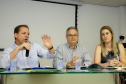 Coletiva de imprensa sobre o enfrentamento da febre amarela no Paraná. Na foto, e/d: Nestor Werner, diretor geral da Secretaria estadual da Saúde; João Crivelaro, da Superintendência em Vigilância à Saúde e Monique Costa, da Superintendência de Atenção à Saúde. -  Curitiba, 30/01/2019  -  Foto: Jaelson Lucas/anpr