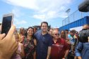 O governador Carlos Massa Ratinho Junior e o prefeito de Curitiba, Rafael Greca, inauguraram neste sábado (02) um parque esportivo no Bairro Novo. A estrutura conta com quadra de futebol com grama sintética, pista de skate com oito obstáculos e quadra poliesportiva. Curitiba,02/02/2019 Foto:Jaelson Lucas / ANPr