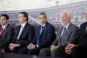 O governador em exercício Darci Piana participou nesta terça-feira (26), em Foz do Iguaçu, da cerimônia de posse do novo diretor-geral brasileiro da Itaipu Binacional, general Joaquim Silva e Luna, com as presenças do Presidente Jair Bolsonaro e do presidente do Paraguai, Mario Abdo Benítez; dos ministros almirante Bento Albuquerque, de Minas e Energia e Ernesto Araújo, de Relações Exteriores  - Foz do Iguaçu, 26/02/2019 - Foto: Arnaldo Alves/ANPr