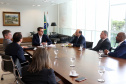 Governador Carlos Massa Ratinho Junior durante reunião com o secretário Nacional de Segurança Pública, general Guilherme Theóphilo e o secretário estadual da Segurança Pública e Administração Penitenciária, general Luiz Felipe Carbonell - Curitiba, 19/03/2019 - Foto Gilson Abreu/ANPr