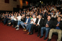 O governador Carlos Massa Ratinho Junior participa de Palestra de Mauricio Benvenutti nesta terça-feira (2) no teatro do Museu Oscar Niemeyer,   Curitiba, 02/04/2019 -  Foto: Geraldo Bubniak/ANPr