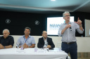 O governador Carlos Massa Ratinho Junior  participa de coletiva na Expolondrina nesta quarta-feira (10).  Londrina, 10/04/2019 -  Foto: Rodrigo Félix Leal/ANPr