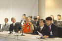 Reunião da Defesa Civil, Simepar e Jica, para discutir resultados do projeto de monitoramento metereológico por radar. N/F: Cônsul Geral do Japão em Curitiba, Hajime Kimura.Curitiba, 22-04-19.Foto: Arnaldo Alves / ANPr.