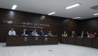 A nova captação de água no Rio São José em Cascavel foi tema de audiência pública na tarde de quinta-feira (13), na Câmara de Vereadores, com a participação do gerente geral da Sanepar, Renato Mayer Bueno. O evento foi proposto pelas comissões de Direito do Consumidor (CDC) e de Meio Ambiente (CMA) da Câmara.  -  Cascavel, 13/06/2019  -  Foto: Divulgação Sanepar