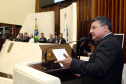 Comemoração de 100 de Convenção Batista na Assembléia Legislativa do Paraná, com homenagem do Governador Carlos Massa Ratinho Junior. Na foto, Geremias Correia Junior  -  Foto Gilson Abreu