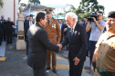 O governador Carlos Massa Ratinho Junior e o presidente em exercício Hamilton Mourão receberam nesta sexta-feira (28) a medalha Heróis da Cavalaria, da Polícia Montada Coronel Dulcídio. A condecoração foi entregue na cerimônia, em Curitiba, que comemora os 140 anos do regimento, que é a unidade mais antiga da Polícia Militar do Paraná.  -  Curitiba, 28/06/2019  -  Foto: José Fernando Ogura/ANPr