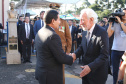 O governador Carlos Massa Ratinho Junior e o presidente em exercício Hamilton Mourão receberam nesta sexta-feira (28) a medalha Heróis da Cavalaria, da Polícia Montada Coronel Dulcídio. A condecoração foi entregue na cerimônia, em Curitiba, que comemora os 140 anos do regimento, que é a unidade mais antiga da Polícia Militar do Paraná.  -  Curitiba, 28/06/2019  -  Foto: José Fernando Ogura/ANPr