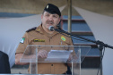 O governador Carlos Massa Ratinho Junior e o presidente em exercício Hamilton Mourão receberam nesta sexta-feira (28) a medalha Heróis da Cavalaria, da Polícia Montada Coronel Dulcídio. A condecoração foi entregue na cerimônia, em Curitiba, que comemora os 140 anos do regimento, que é a unidade mais antiga da Polícia Militar do Paraná.  -  Curitiba, 28/06/2019  -  Foto: José Fernando Ogura/ANPr