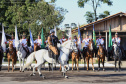 O governador Carlos Massa Ratinho Junior e o presidente em exercício Hamilton Mourão receberam nesta sexta-feira (28) a medalha Heróis da Cavalaria, da Polícia Montada Coronel Dulcídio. A condecoração foi entregue na cerimônia, em Curitiba, que comemora os 140 anos do regimento, que é a unidade mais antiga da Polícia Militar do Paraná.  -  Curitiba, 28/06/2019  -  Foto: José Fernando Ogura/ANPr