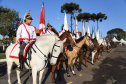 O governador Carlos Massa Ratinho Junior e o presidente em exercício Hamilton Mourão receberam nesta sexta-feira (28) a medalha Heróis da Cavalaria, da Polícia Montada Coronel Dulcídio. A condecoração foi entregue na cerimônia, em Curitiba, que comemora os 140 anos do regimento, que é a unidade mais antiga da Polícia Militar do Paraná.  -  Curitiba, 28/06/2019  -  Foto: José Fernando Ogura/ANPr