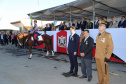 O governador Carlos Massa Ratinho Junior e o presidente em exercício Hamilton Mourão receberam nesta sexta-feira (28) a medalha Heróis da Cavalaria, da Polícia Montada Coronel Dulcídio. A condecoração foi entregue na cerimônia, em Curitiba, que comemora os 140 anos do regimento, que é a unidade mais antiga da Polícia Militar do Paraná.  -  Curitiba, 28/06/2019  -  Foto: José Fernando Ogura/ANPr