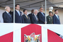 O governador Carlos Massa Ratinho Junior e o presidente em exercício Hamilton Mourão receberam nesta sexta-feira (28) a medalha Heróis da Cavalaria, da Polícia Montada Coronel Dulcídio. A condecoração foi entregue na cerimônia, em Curitiba, que comemora os 140 anos do regimento, que é a unidade mais antiga da Polícia Militar do Paraná.  -  Curitiba, 28/06/2019  -  Foto: José Fernando Ogura/ANPr