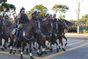 O governador Carlos Massa Ratinho Junior e o presidente em exercício Hamilton Mourão receberam nesta sexta-feira (28) a medalha Heróis da Cavalaria, da Polícia Montada Coronel Dulcídio. A condecoração foi entregue na cerimônia, em Curitiba, que comemora os 140 anos do regimento, que é a unidade mais antiga da Polícia Militar do Paraná.  -  Curitiba, 28/06/2019  -  Foto: José Fernando Ogura/ANPr