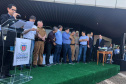Segurança entrega viaturas e assina acordo para trabalho de presos. Foto: Divulgação/SESP