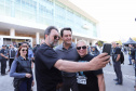 O governador Carlos Massa Ratinho Junior participou e deu as boas-vindas aos motoqueiros, presentes na benção em comemoração ao seu dia. Curitiba, 17-07-19.Foto: Arnaldo Alves / ANPr.