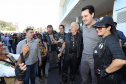 O governador Carlos Massa Ratinho Junior participou e deu as boas-vindas aos motoqueiros, presentes na benção em comemoração ao seu dia. Curitiba, 17-07-19.Foto: Arnaldo Alves / ANPr.