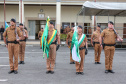 Curitiba, 28 de agosto de 2019.  Policiais Militares promovidos em 10 de agosto são homenageados. Foto: porta bandeiras.