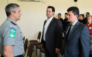 O governador Carlos Massa Ratinho Junior e o ministro da Justiça e Segurança Pública, Sergio Moro, visitam a Base da Força Nacional de Segurança Pública, em São José dos Pinhais. 