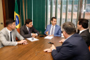 Governador Carlos Massa Ratinho Junior durante reunião com o deputado federal Domigos Neto(CE).
