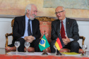 O vice governador Darci Piana recebe nesta terça-feira (3), o embaixador da Alemanha no Brasil, Georg Witschel no Palácio Iguaçu.   Curitiba, 03/12/2019 -  Foto: Geraldo Bubniak/AEN