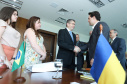 O governador Carlos Massa Ratinho Junior recebe o embaixador da Ucrânia no Brasil, Rostyslav Tronenko. Curitiba, 28/01/2019 - Foto: Rodrigo Felix Leal/ AEN