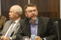 O governador Carlos Massa Ratinho Junior participa da reunião do secretariado. N/F: presidente do BRDE, Wilson Bley.
Curitiba, 21-01-20.
Foto: Arnaldo Alves / AEN.


