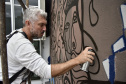 Marcelo Le, muralista e artista plástico. Museu Casa Alfredo Andersen(MCAA).Curitiba, 05 de fevereiro de 2020.Foto: Kraw Penas/SECC