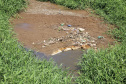  Quantidade de material sólido no rio diminui vazão do Iraí.Foto: Luiz Arnaldo de Lima/Sanepa
