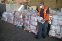 Defesa Civil faz entrega de cestas básicas na cidade de Agudos do Sul. Foto: Ari Dias/AEN