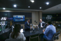 CURITIBA - 27-01-2021 -Governador Carlos Massa Ratinho Junior durante entrevista para a rádio Jovem Pan e a RIC TV.Foto: Jonathan Campos/AEN