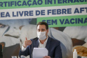 Governador Ratinho Junior destaca o reconhecimento internacional concedido ao Paraná como Área Livre de Febre Aftosa sem Vacinação.
Foto Gilson Abreu/AEN