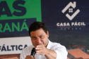 O governador Carlos Massa Ratinho Junior entrega nesta terça-feira (10) as chaves de 25 casas populares do Residencial Vila Torres a famílias de Prudentópolis, na região Centro-Sul do Paraná. Foto: Jonathan Campos/AEN