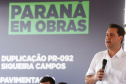 Governador Carlos Massa Ratinho Junior autoriza construção de terceiras faixas na PR-092, entre Jaguariaíva e Santo Antônio da Platina. Foto: Jonathan Campos/AEN