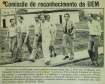 Jornal de 2 de outubro de 1975 documenta visita in loco do Conselho Federal de Educação à UEM para reconhecimento da universidade
 .Foto: UEM