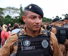 Policiais militares se formam no curso de rondas ostensivas com motocicletas. Foto:PMPR
