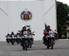 Policiais militares se formam no curso de rondas ostensivas com motocicletas. Foto:PMPR