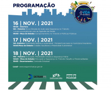 O Projeto Vida no Trânsito do Paraná (PVT-PR), coordenado pelo Departamento de Trânsito do Paraná (Detran-PR) e a Secretaria de Estado da Saúde (SESA), disponibiliza de forma online, nos dias 16, 17 e 18 de novembro, o VI Fórum Estadual do Programa Vida no Trânsito do Paraná.  - Curitiba, 15/11/2021.