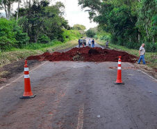 Rodovia em Tamboara é interditada devido à danos causados pelas chuvas 