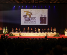 Curitiba, 23 de julho de 2023 - Abertura da 75ª Reunião Anual da SBPC - Sociedade Brasileira para o Progresso da Ciência, que aconteceu no Teatro Guaira, e contou com a presença da ministra de  Ciência, Tecnologia e Inovação, Luciana Santos.