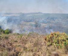 O IAT promoveu nesta quarta-feira (23) uma nova ação de queimada controlada no Parque Estadual de Vila Velha.
